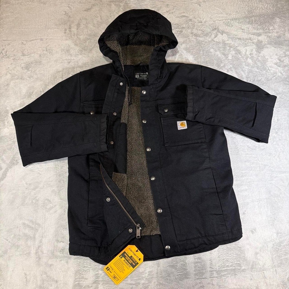 NWT Carhartt Sherpa-Lined Utility Work Jacket | Black | Small